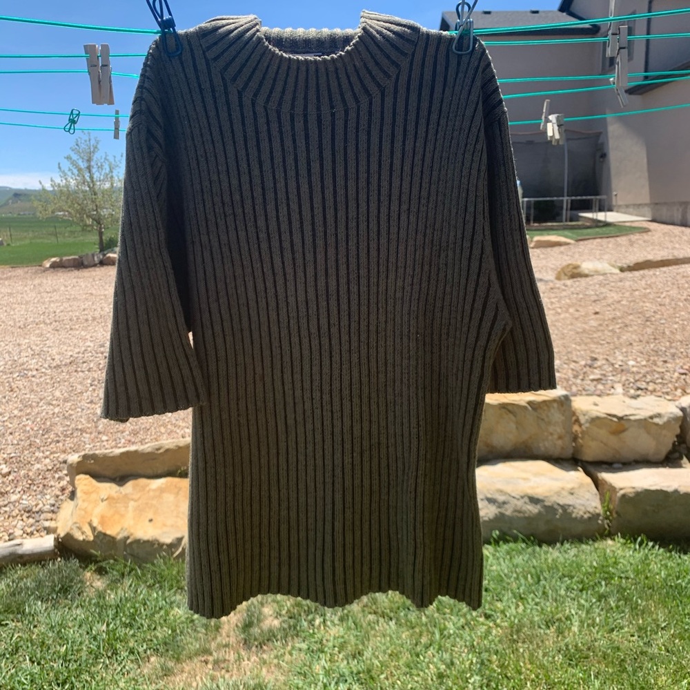 Mock neck ribbed sweater